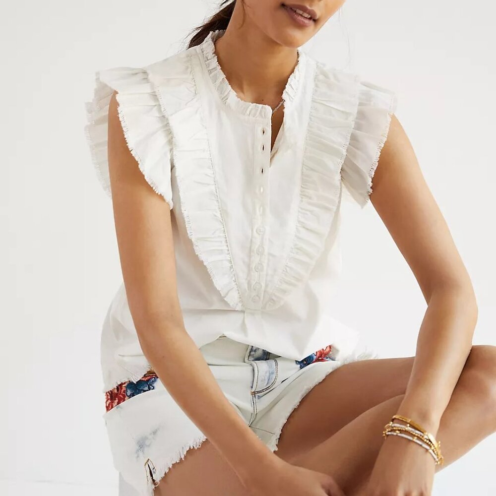 Anthropologie Ruffled Blouse